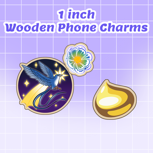 1" Wooden Phone Charms