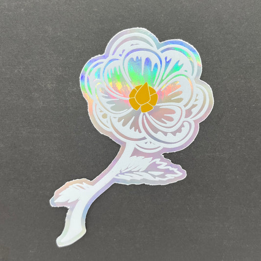 3" Holo Vinyl Sticker: Elpis Flower